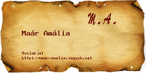 Maár Amália névjegykártya